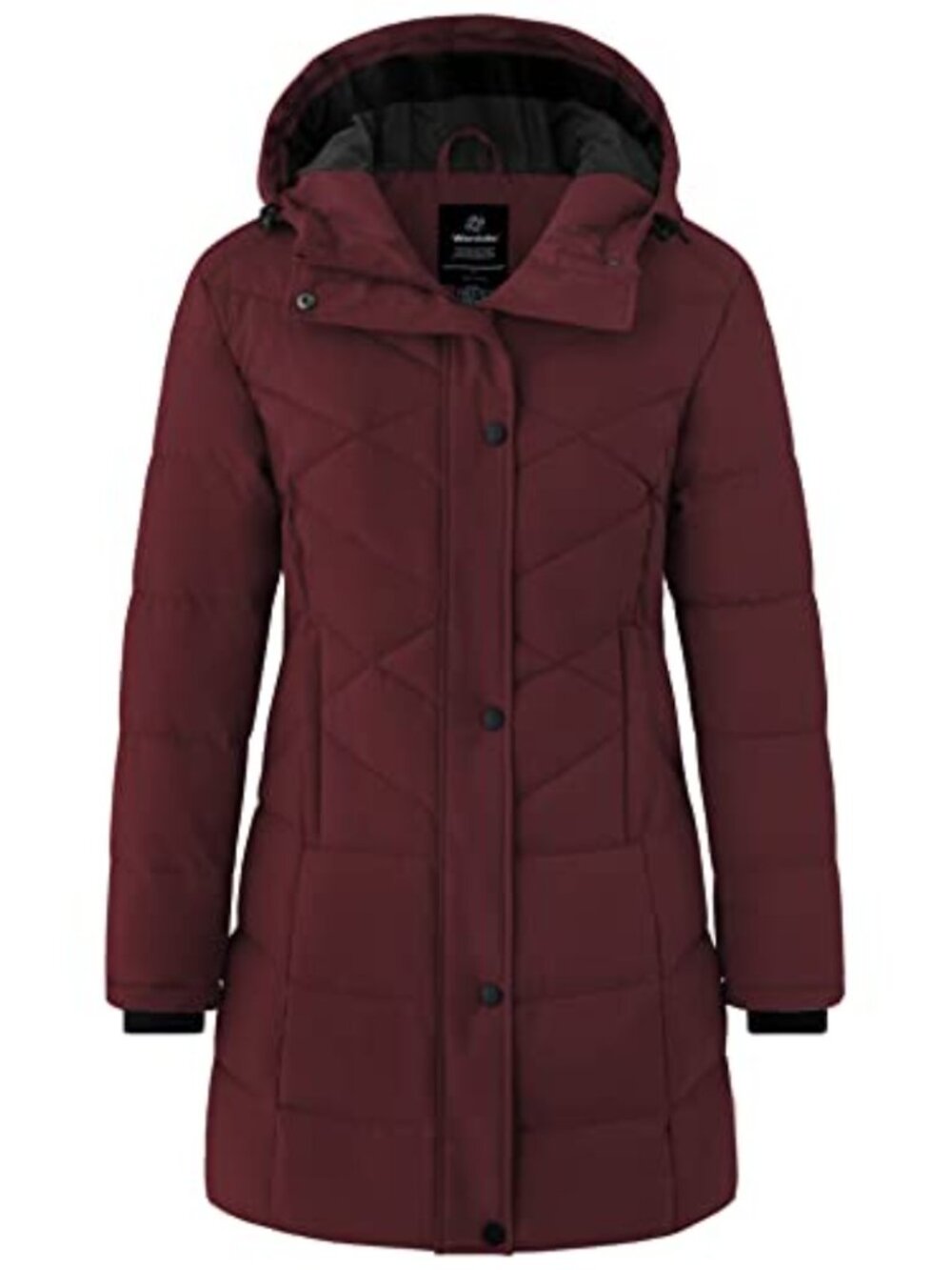 Wantdo Women's Winter Quilted Puffer Jacket Warm Hooded Coat